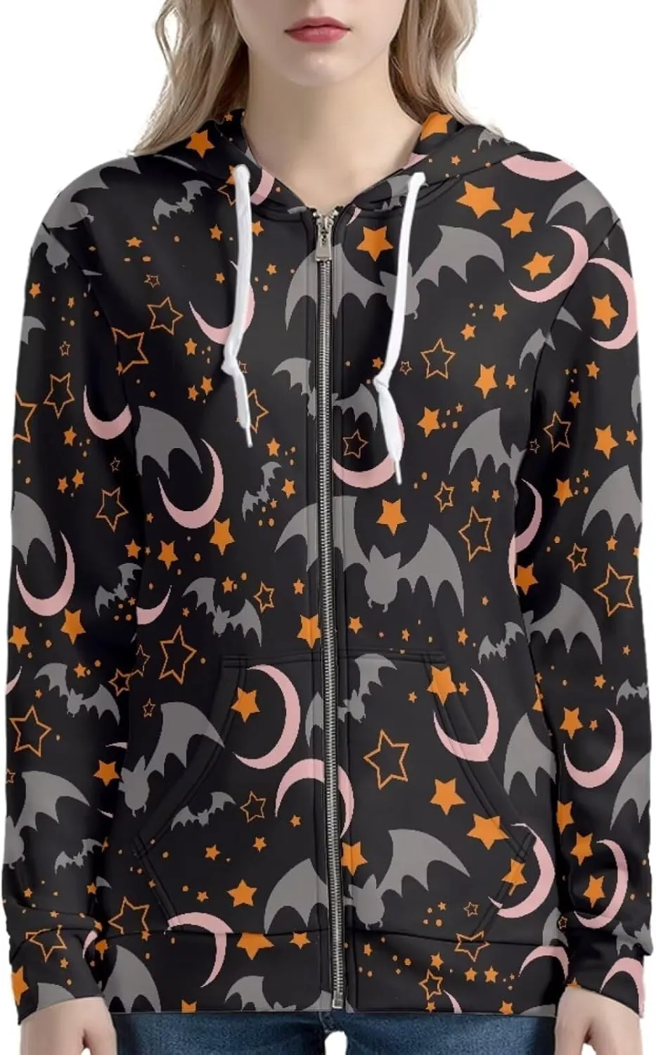 Modysero Womens Trendy Zip Up Hoodie Soft Daily Oversized Hoodies for Women Hooded Sweatshirt Jacket with Pockets