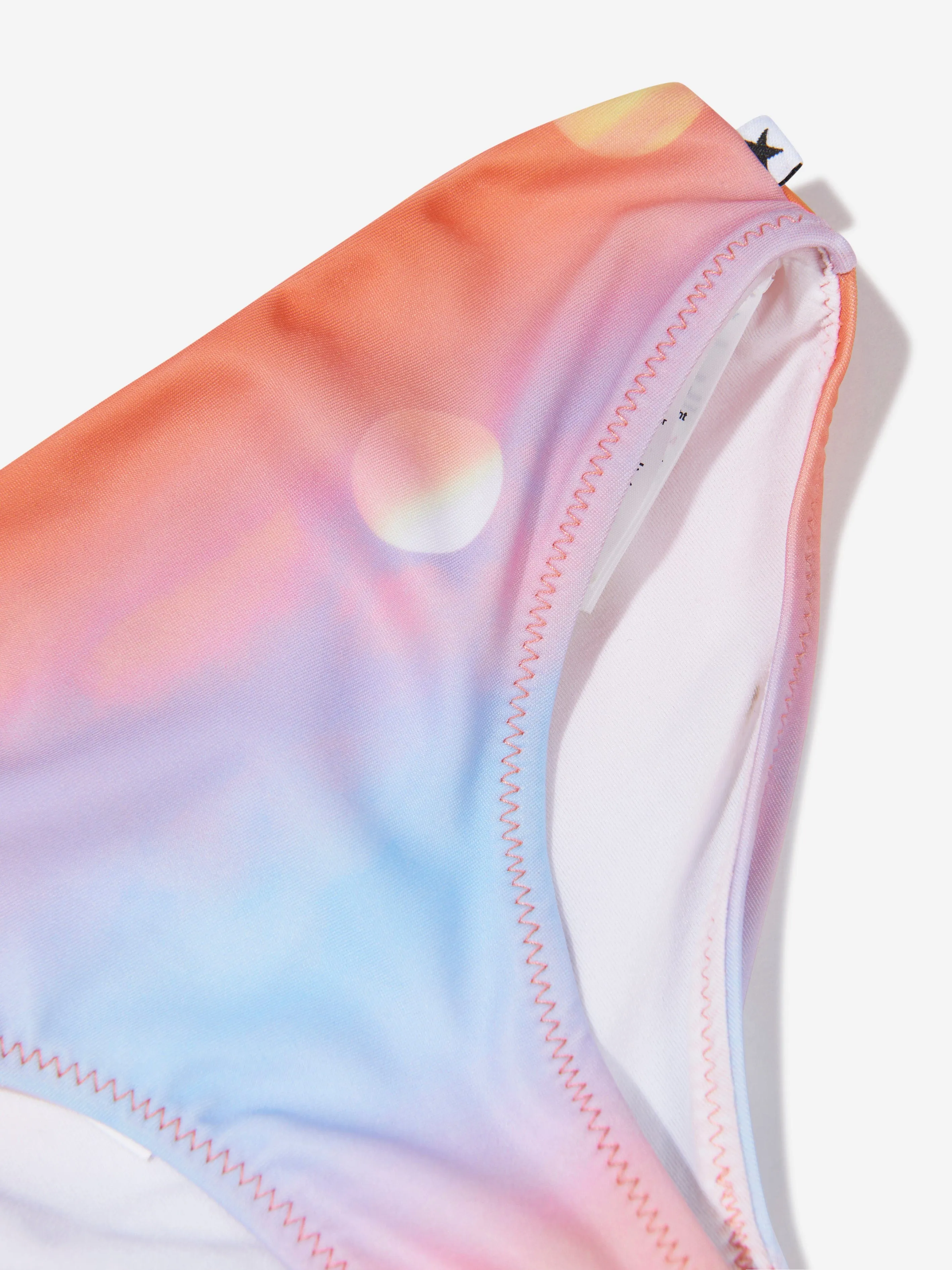 Molo Girls Sun Print Nikkie Asymmetrical Bikini In Orange