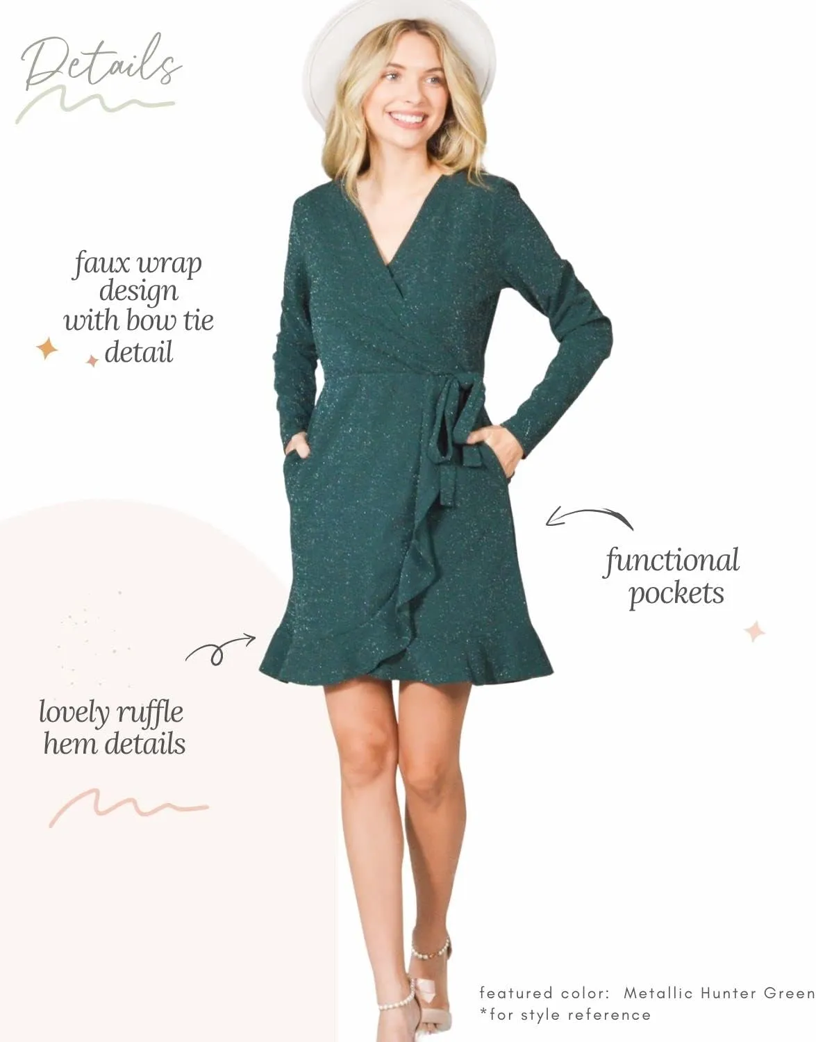 Mommy and Me Dresses - Family Matching Outfits Soft Jersey Pocket Wrap Dress Cute Print for Family Photoshoot, Gifts for Mom