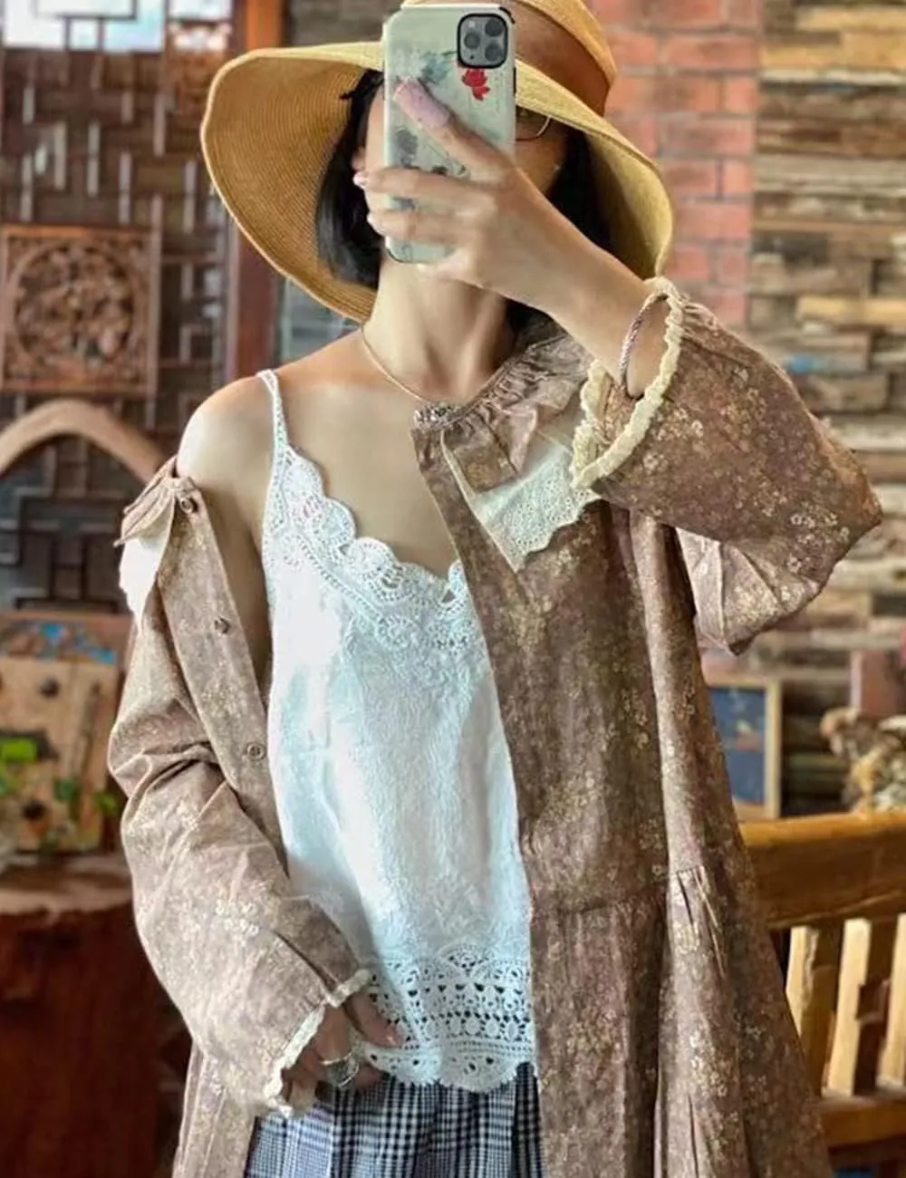 NFYM Women's V Neck Sleeveless Lace Embroidered Undershirt Cotton Spaghetti Strap Layering Camisole Cami Tank Top
