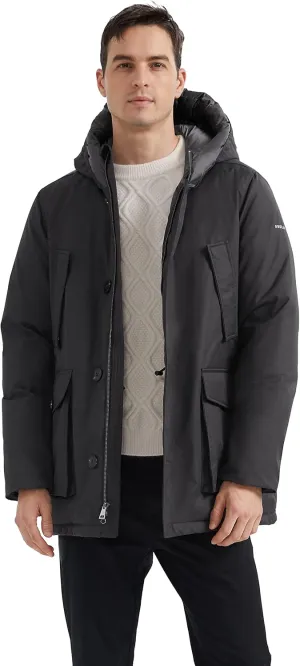 Orolay Men's Thickened Down Coat Winter Parka Jacket Hooded Puffer
