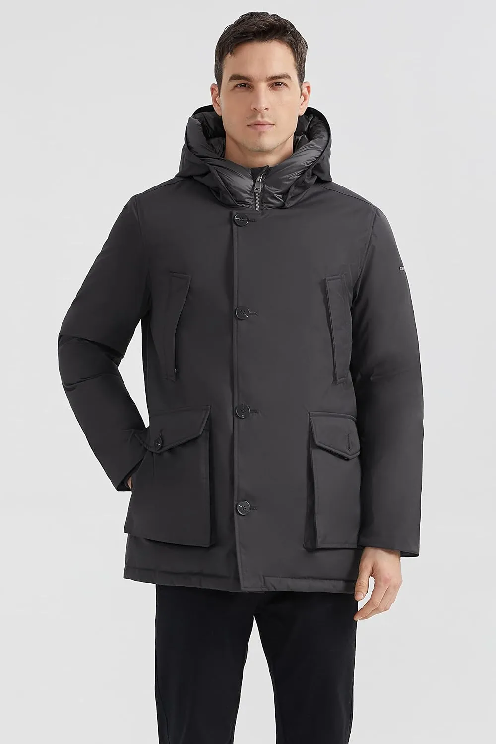 Orolay Men's Thickened Down Coat Winter Parka Jacket Hooded Puffer