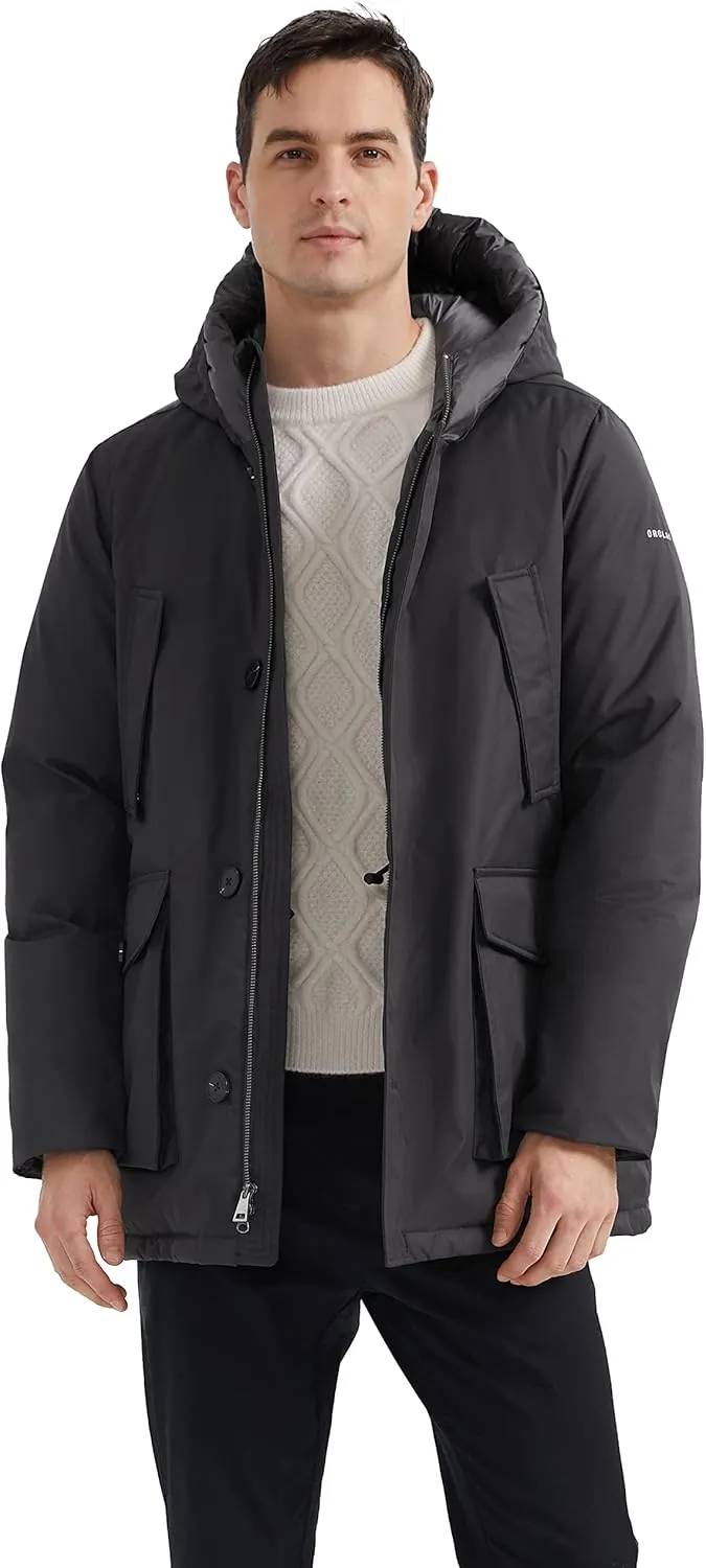 Orolay Men's Thickened Down Coat Winter Parka Jacket Hooded Puffer