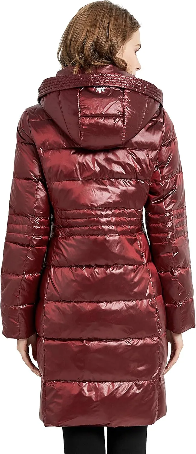 Orolay Women's Warm Down Jacket Stand Collar Winter Coat Parka with Hood