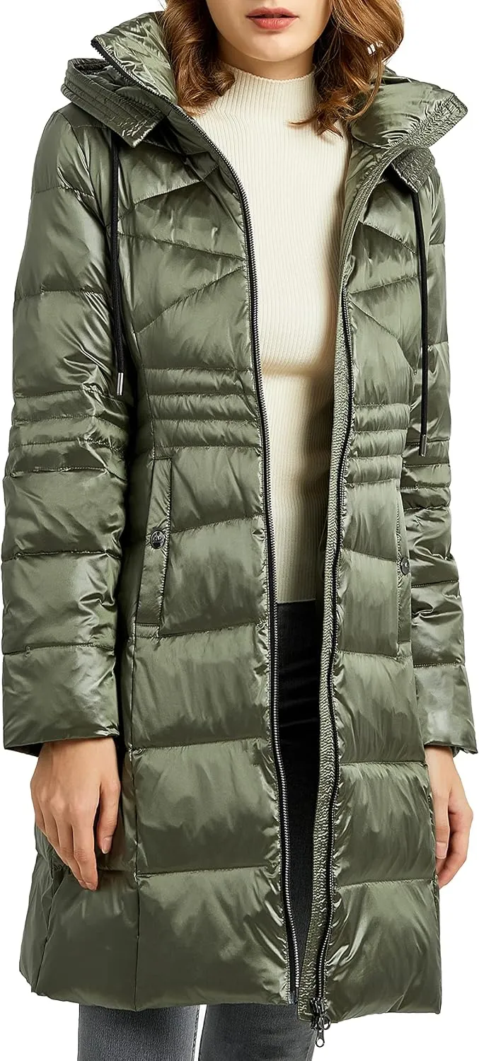 Orolay Women's Warm Down Jacket Stand Collar Winter Coat Parka with Hood