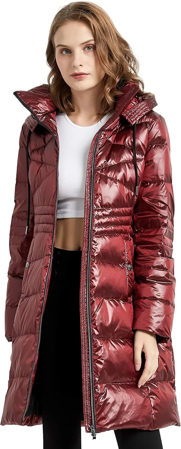 Orolay Women's Warm Down Jacket Stand Collar Winter Coat Parka with Hood