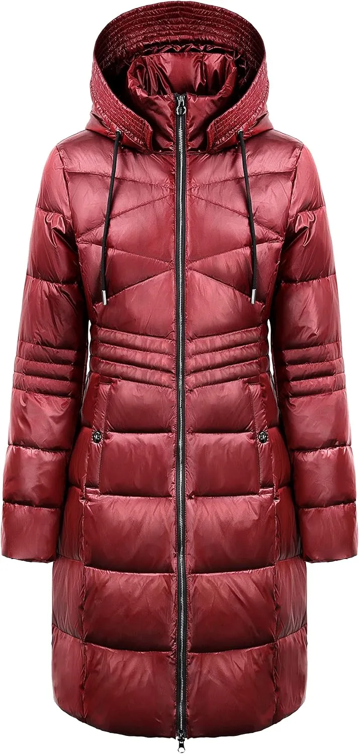 Orolay Women's Warm Down Jacket Stand Collar Winter Coat Parka with Hood