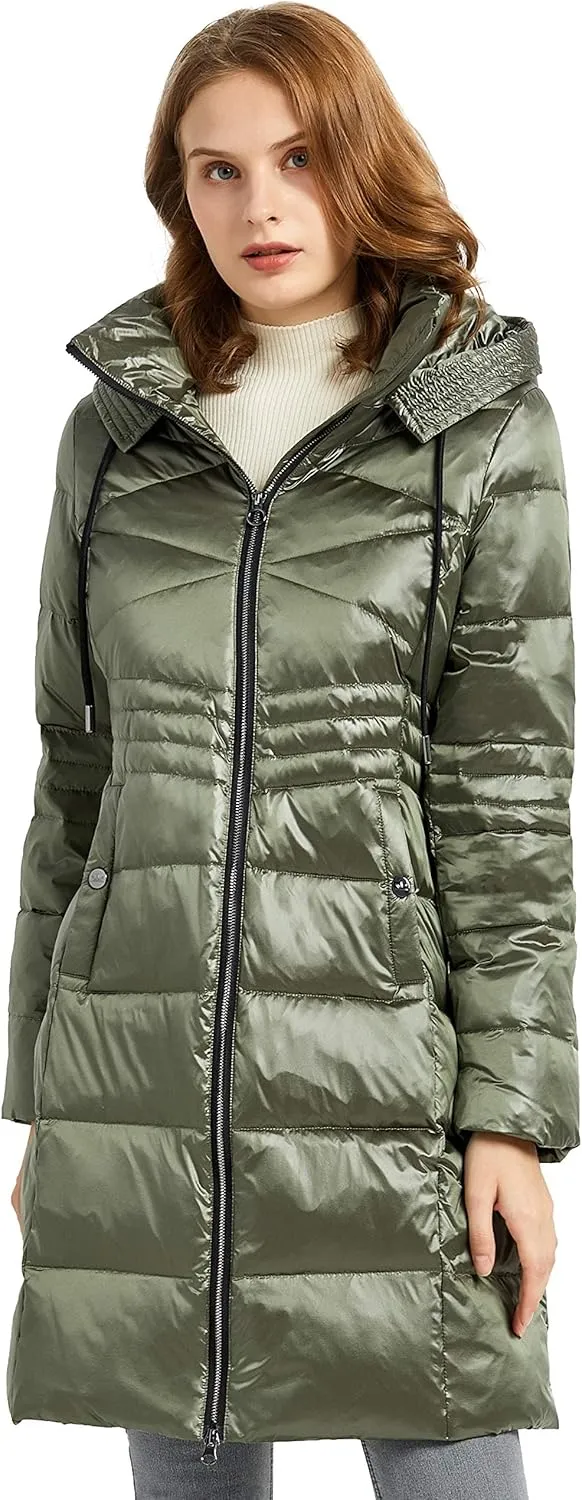 Orolay Women's Warm Down Jacket Stand Collar Winter Coat Parka with Hood
