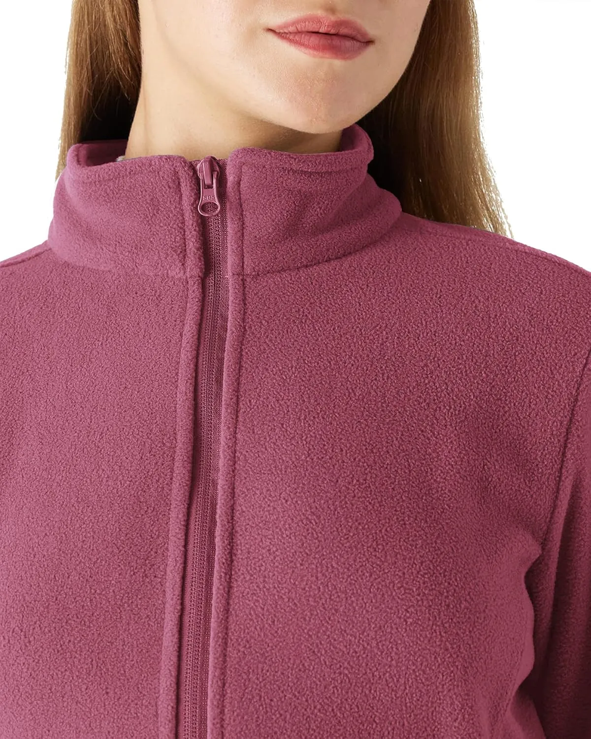 Outdoor Ventures Women's Lightweight Warm Zip Up Long-Sleeve Soft Polar Fleece Jacket for Fall Winter