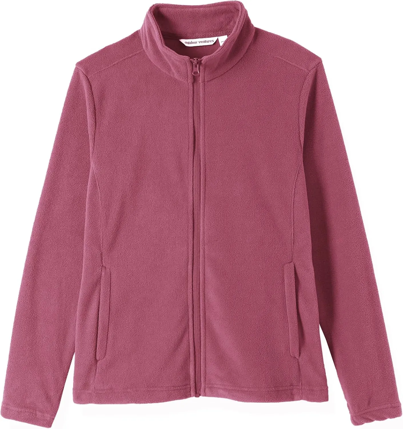 Outdoor Ventures Women's Lightweight Warm Zip Up Long-Sleeve Soft Polar Fleece Jacket for Fall Winter