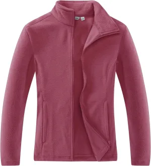 Outdoor Ventures Women's Lightweight Warm Zip Up Long-Sleeve Soft Polar Fleece Jacket for Fall Winter