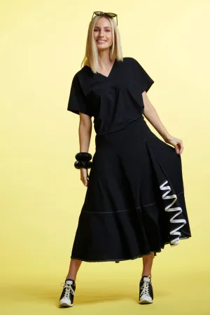 Paula Ryan Flounce Godet Skirt
