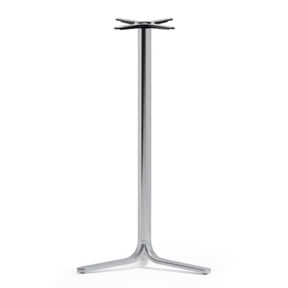 Pedrali Fluxo 5464 3-leg table base polished aluminium H.108 cm.