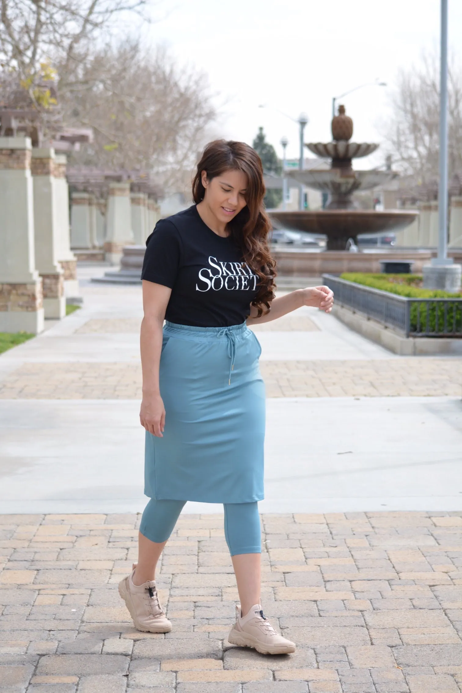 Pisa Teal Athletic Skirt (capri leggings)