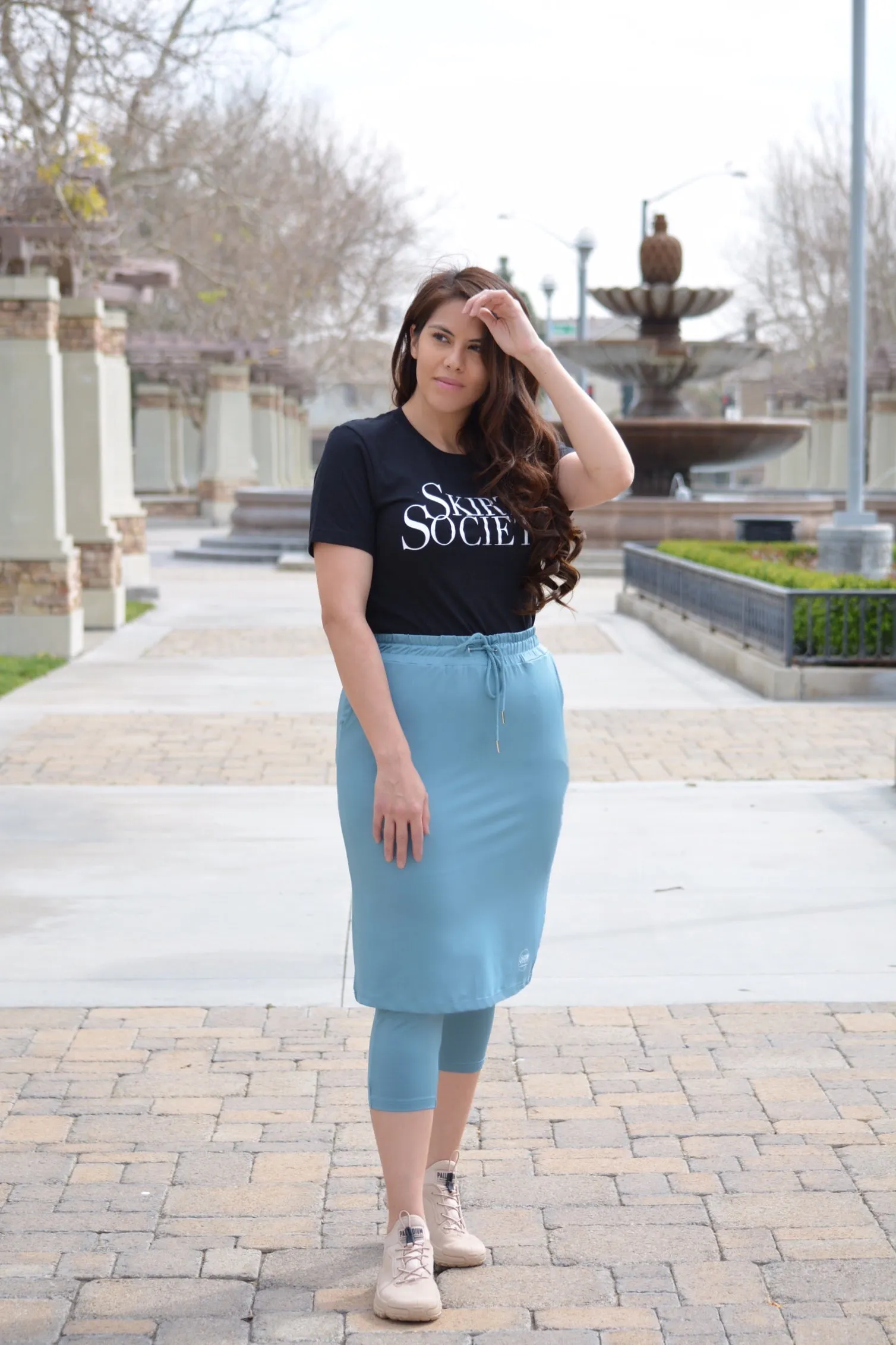 Pisa Teal Athletic Skirt (capri leggings)