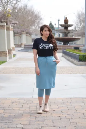 Pisa Teal Athletic Skirt (capri leggings)