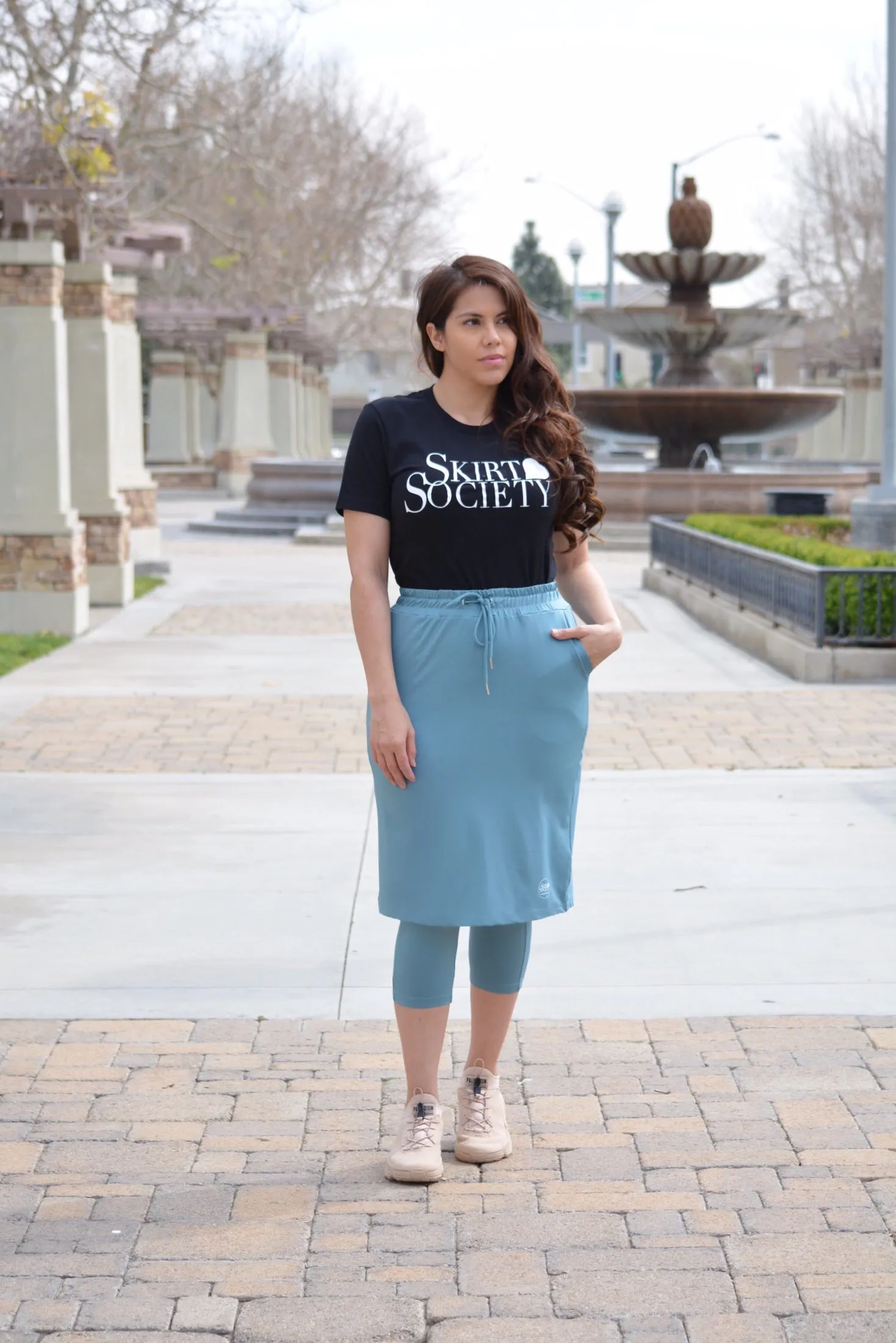 Pisa Teal Athletic Skirt (capri leggings)