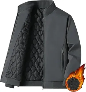 Plus Size Winter Bomber Jacket Men Middle-Aged Cotton-Padded Coat Fashion Casual Parkas