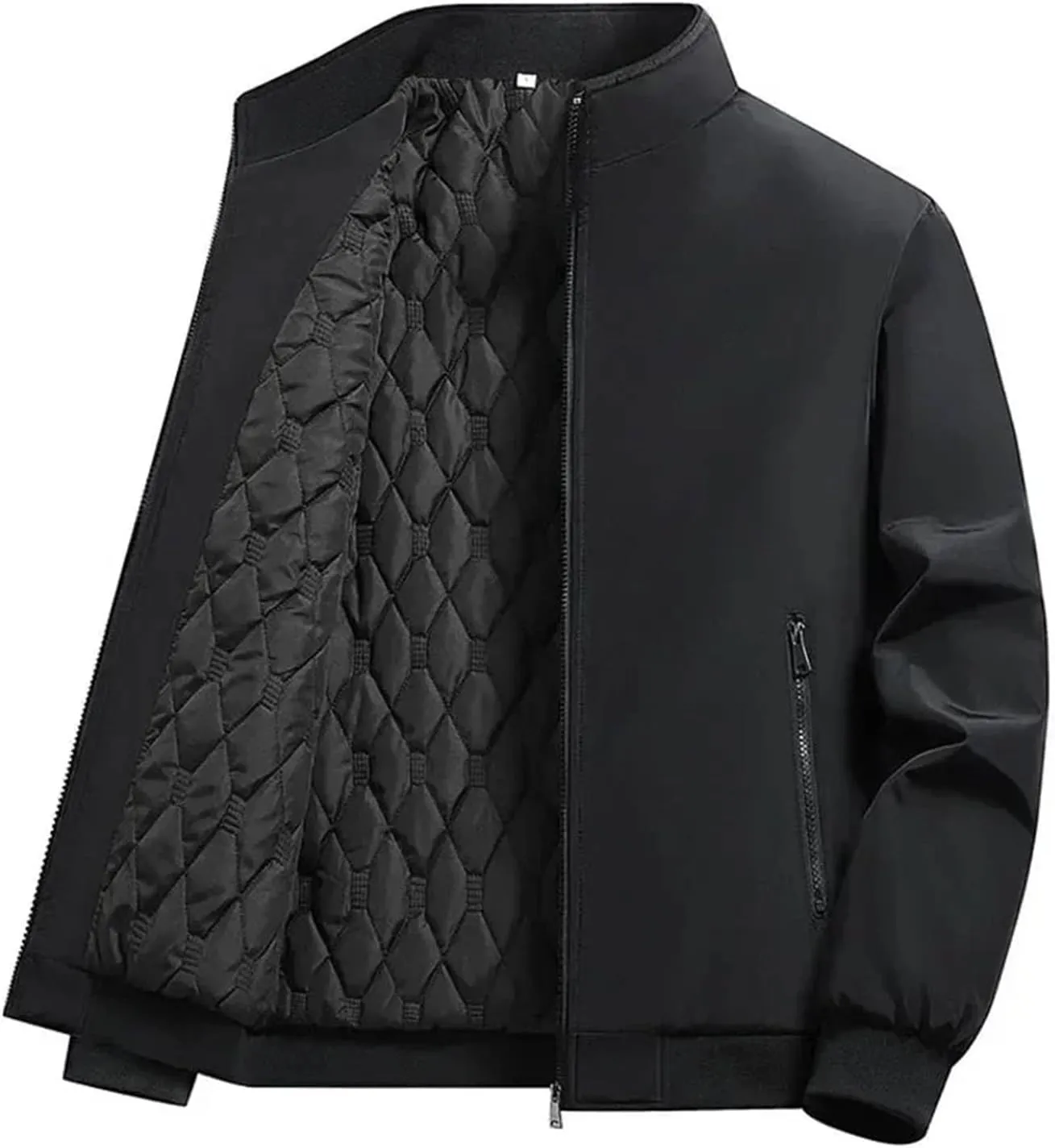 Plus Size Winter Bomber Jacket Men Middle-Aged Cotton-Padded Coat Fashion Casual Parkas