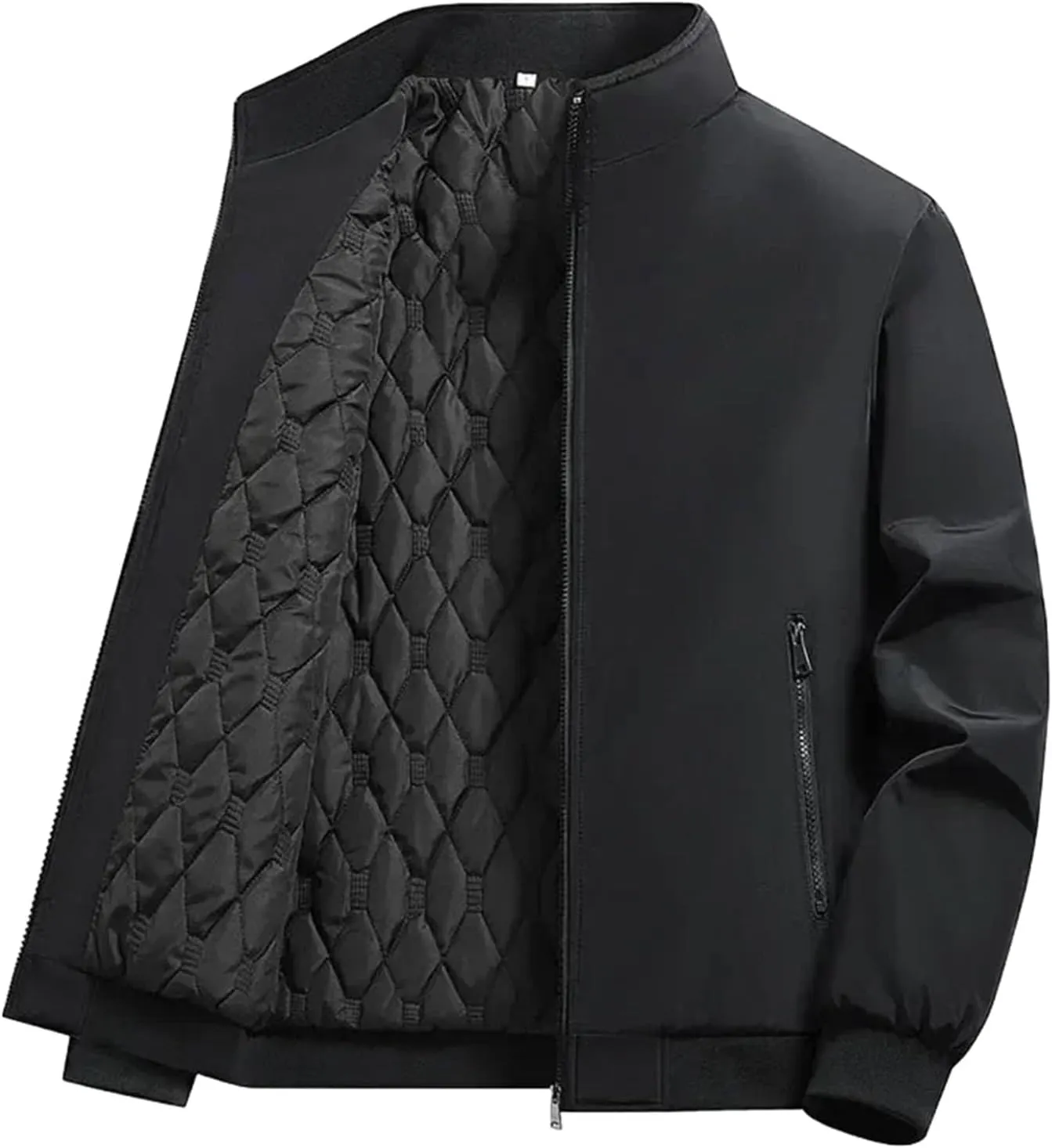 Plus Size Winter Bomber Jacket Men Middle-Aged Cotton-Padded Coat Fashion Casual Parkas