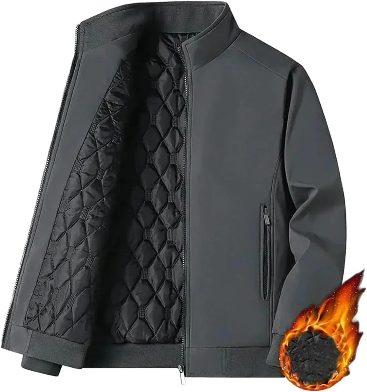 Plus Size Winter Bomber Jacket Men Middle-Aged Cotton-Padded Coat Fashion Casual Parkas