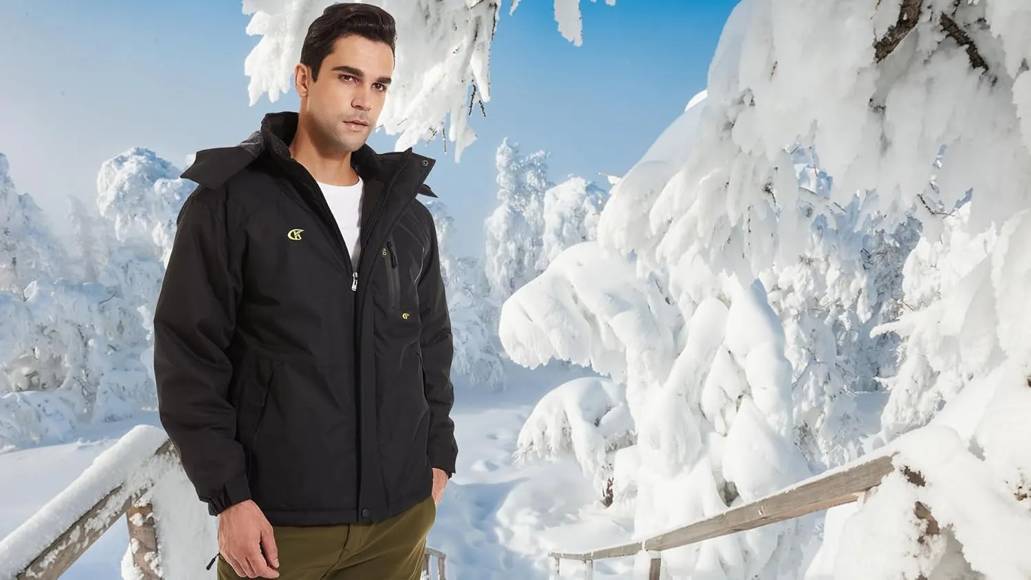 QPNGRP Mens Waterproof Ski Snowboard Jacket Winter Windproof Snow Coat