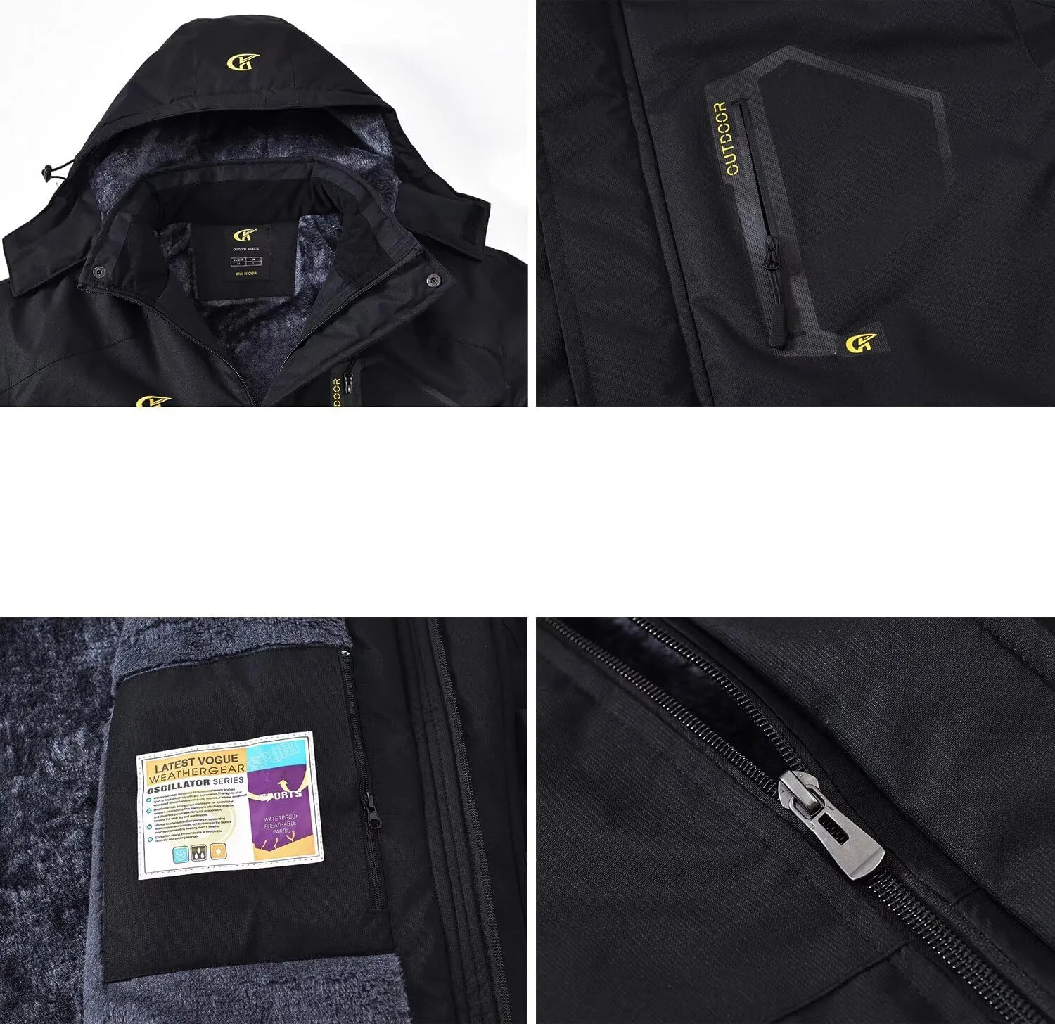 QPNGRP Mens Waterproof Ski Snowboard Jacket Winter Windproof Snow Coat
