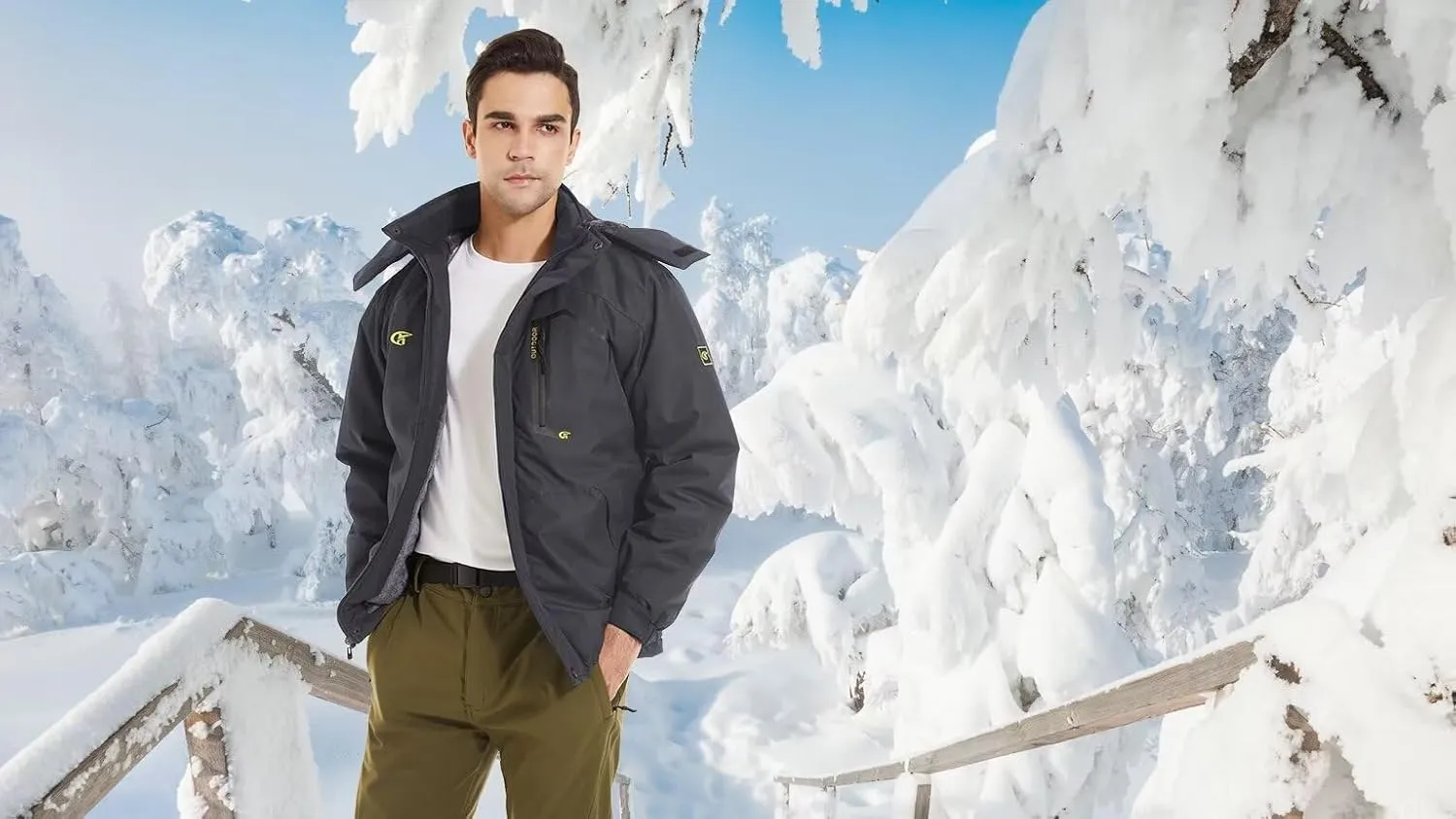 QPNGRP Mens Waterproof Ski Snowboard Jacket Winter Windproof Snow Coat