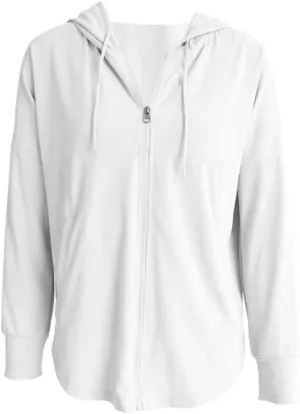 Quick Dry Fitness Gym T Shirt Jacket Women'sHoodie Jacket Long Sleeve Shirts Running Hiking LightWorkout Yoga Tops for WomenLoose Fit Breathable (Color : White/, Size : L/)