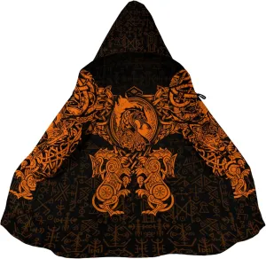 Ragnarok Fenrir Wolf 3D All Print Mens Hooded Coat Viking Fashion Parka Winter Warm Fleece Cloak Jacket Gifts for Men