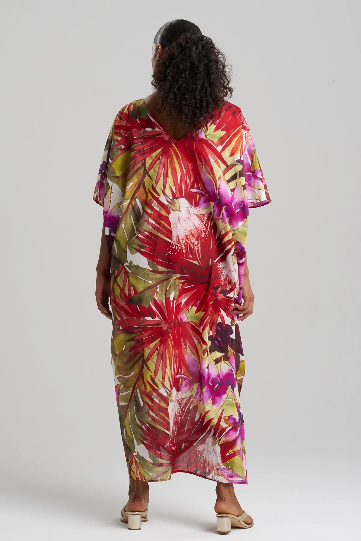 Rainforest Cotton Beaded Caftan