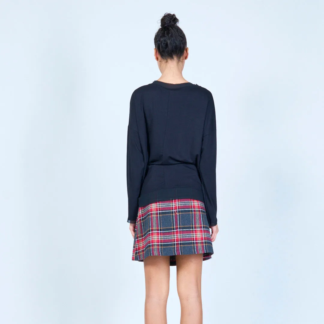 Relaxed pullover top with side slits wholesale
