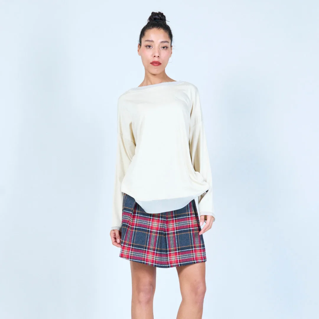 Relaxed pullover top with side slits wholesale