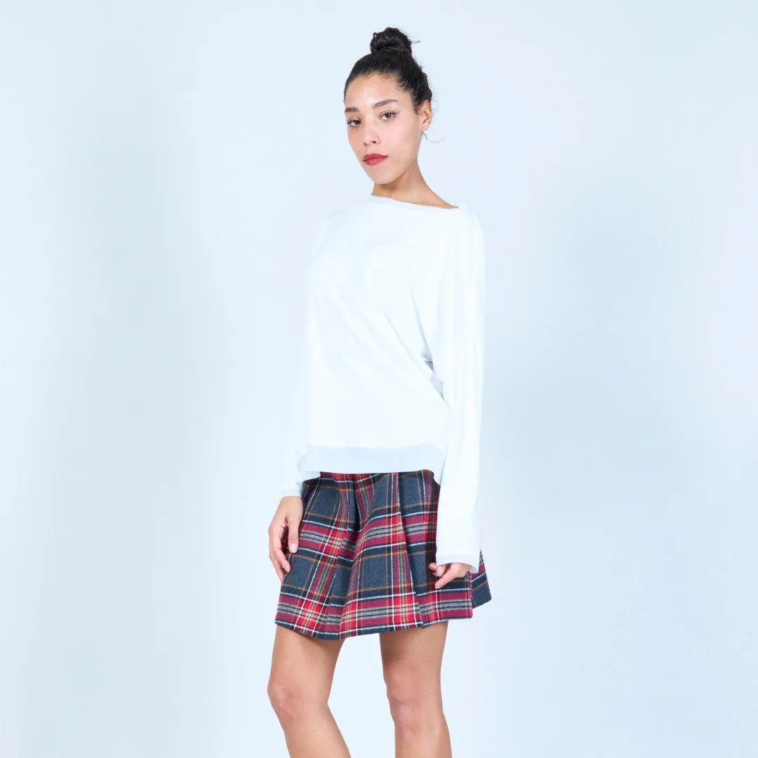 Relaxed pullover top with side slits wholesale