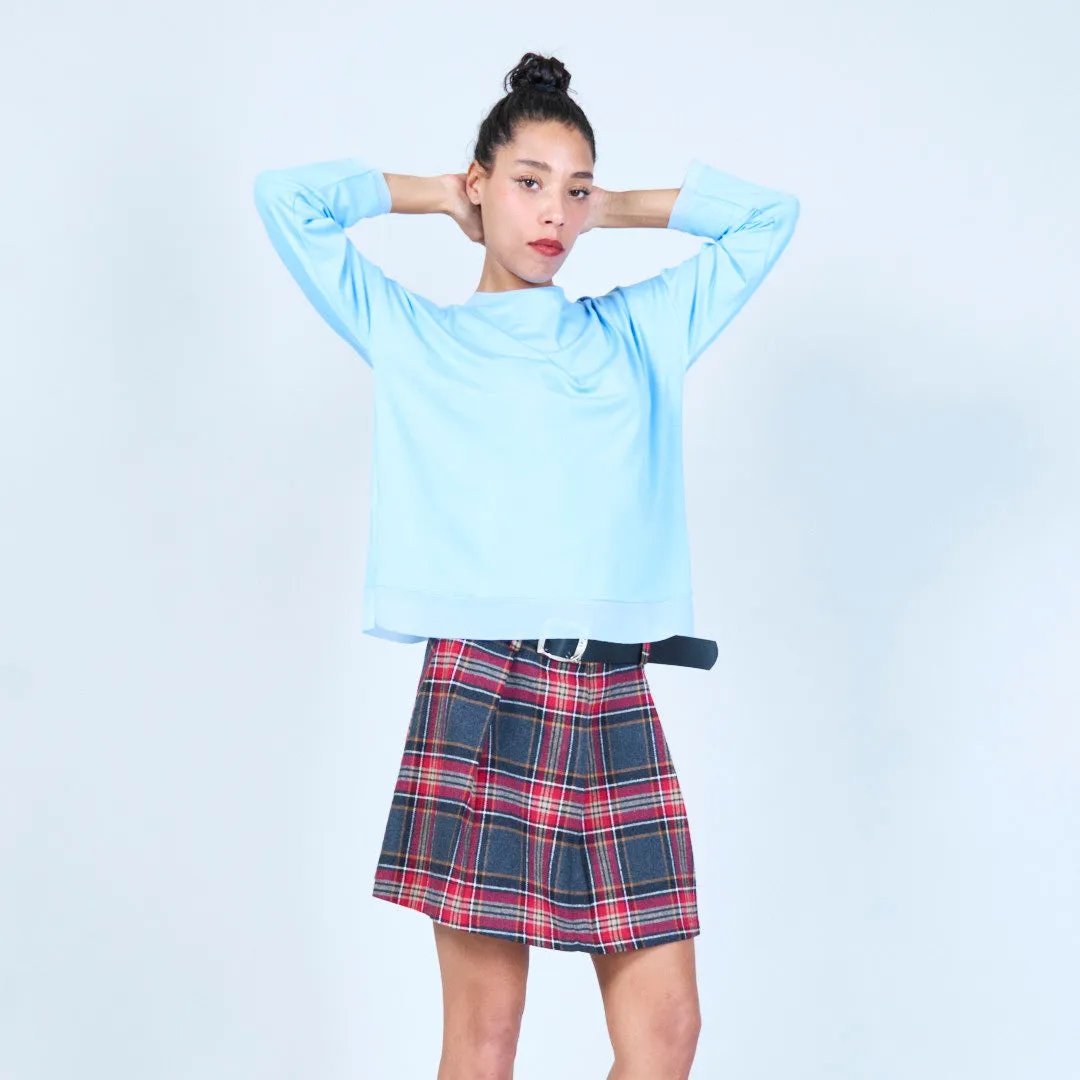 Relaxed pullover top with side slits wholesale