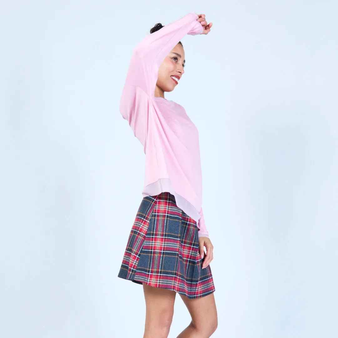 Relaxed pullover top with side slits wholesale