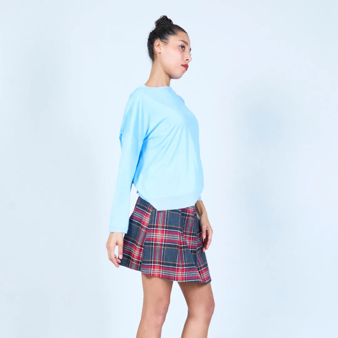 Relaxed pullover top with side slits wholesale