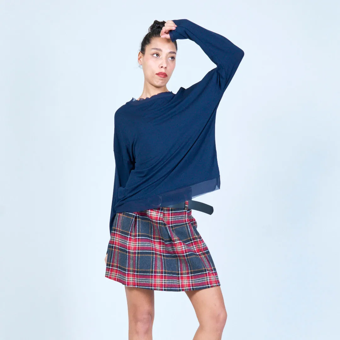 Relaxed pullover top with side slits wholesale