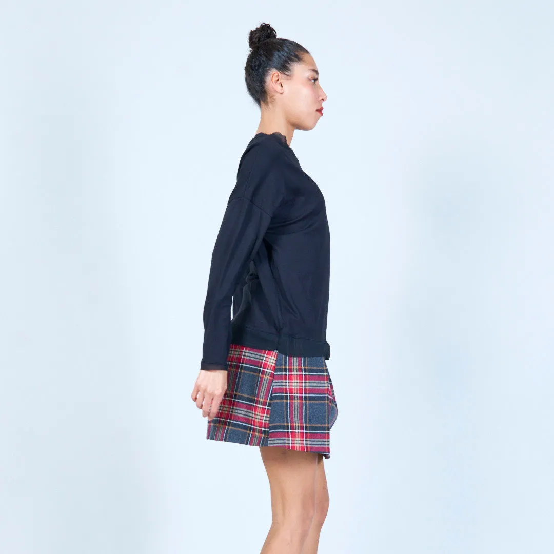 Relaxed pullover top with side slits wholesale