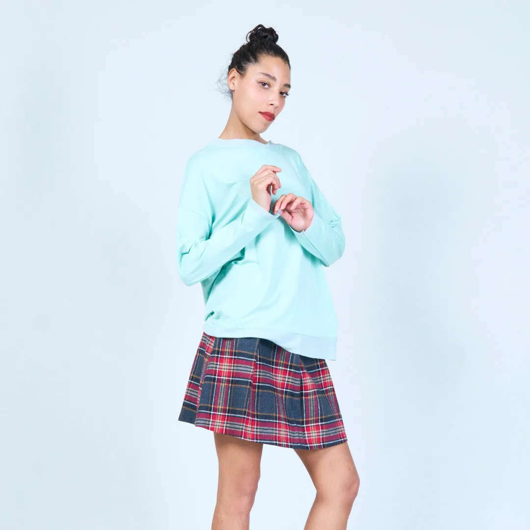Relaxed pullover top with side slits wholesale