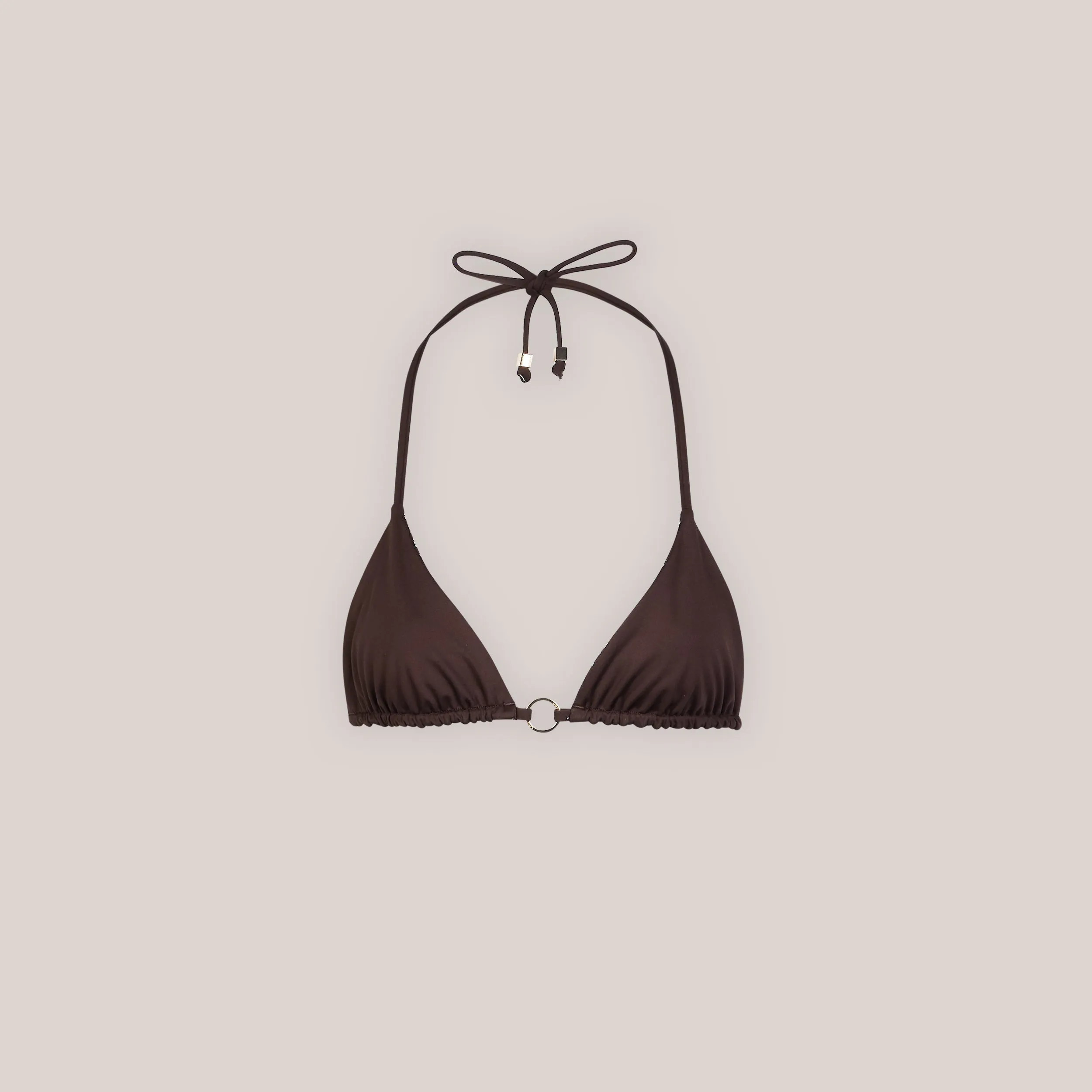 Reversible Triangle Bikini Top - Brown/Floral