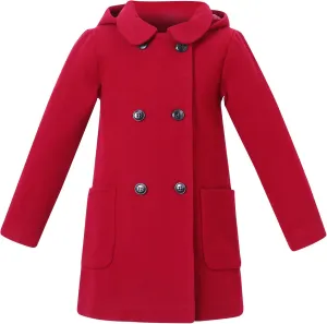 Richie House Girls Wool Trench Coat Double-Breasted Button Winter Jacket Sizes 1-10Y RH2517-A-8