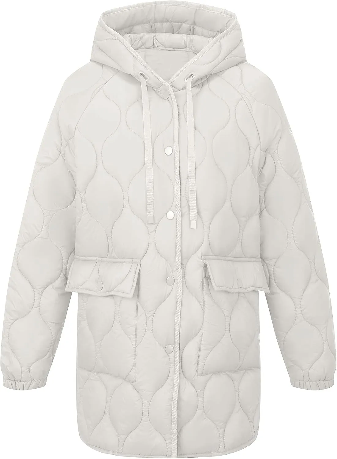RISISSIDA Women Quilted Jacket Hooded Spring Fall Fashion, Loose lightweight Packable Transitional Puffer Coat