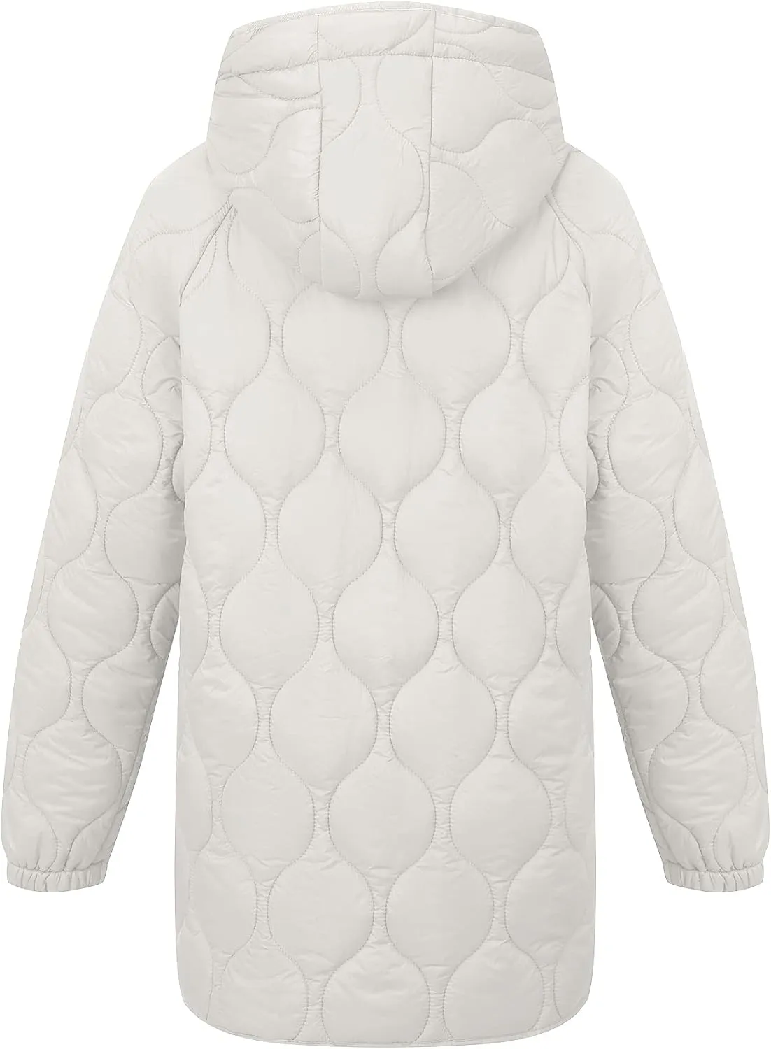 RISISSIDA Women Quilted Jacket Hooded Spring Fall Fashion, Loose lightweight Packable Transitional Puffer Coat