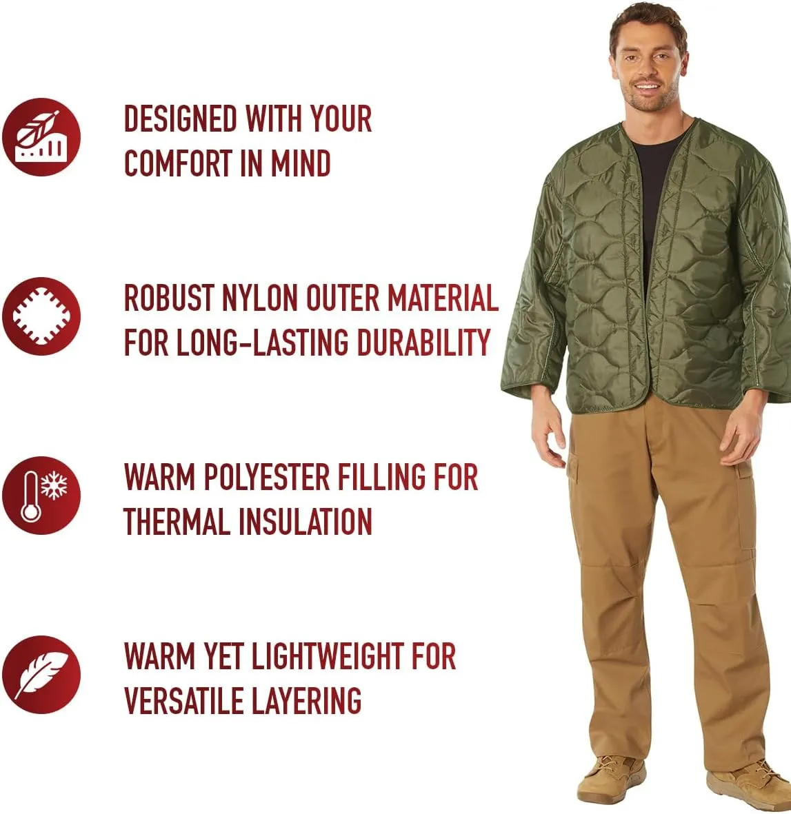 Rothco M-65 Field Jacket Liner - Stand Alone or Great For Layering