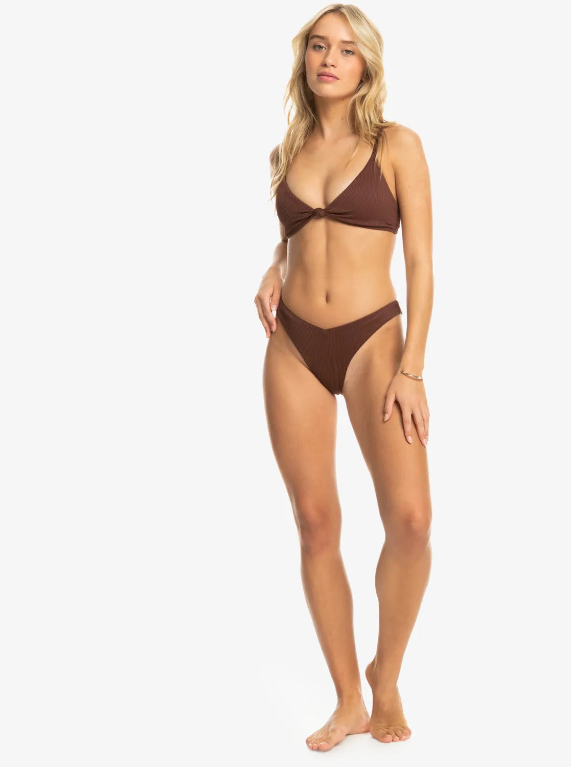 Roxy Love Cheeky Bikini Bottoms - Bitter Chocolate