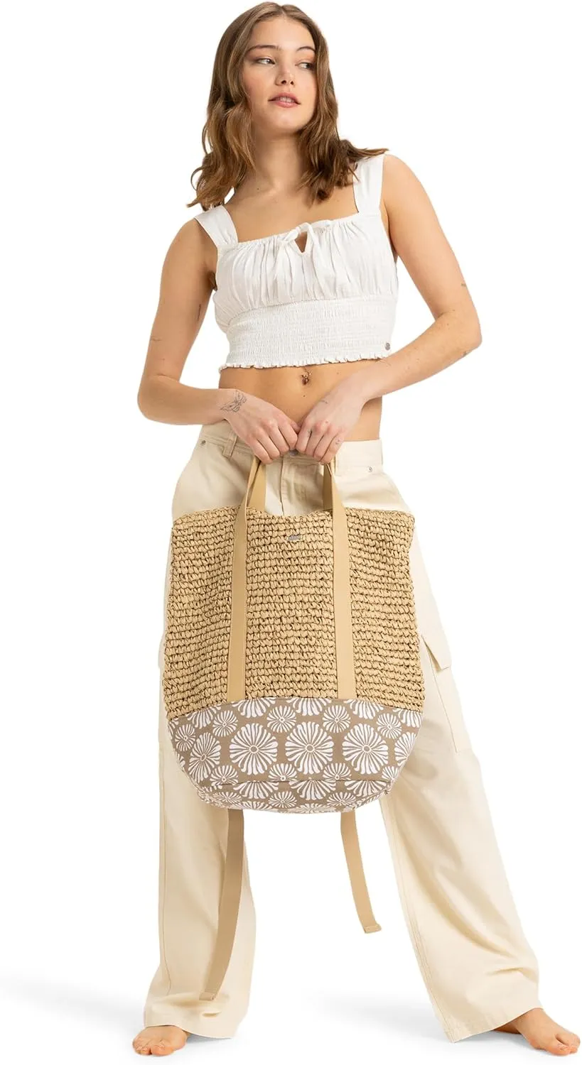 Roxy Women's Beach Tote Bag | Travel | Vacation | Straw | Lightweight | Breathable
