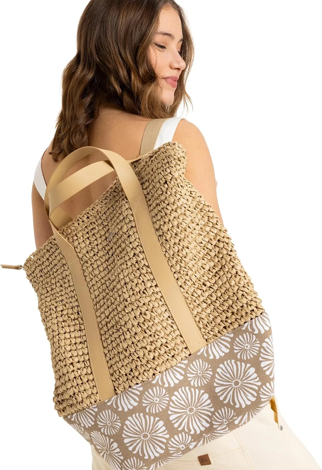 Roxy Women's Beach Tote Bag | Travel | Vacation | Straw | Lightweight | Breathable