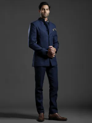 ROYAL CYAN BANDHGALA SUIT