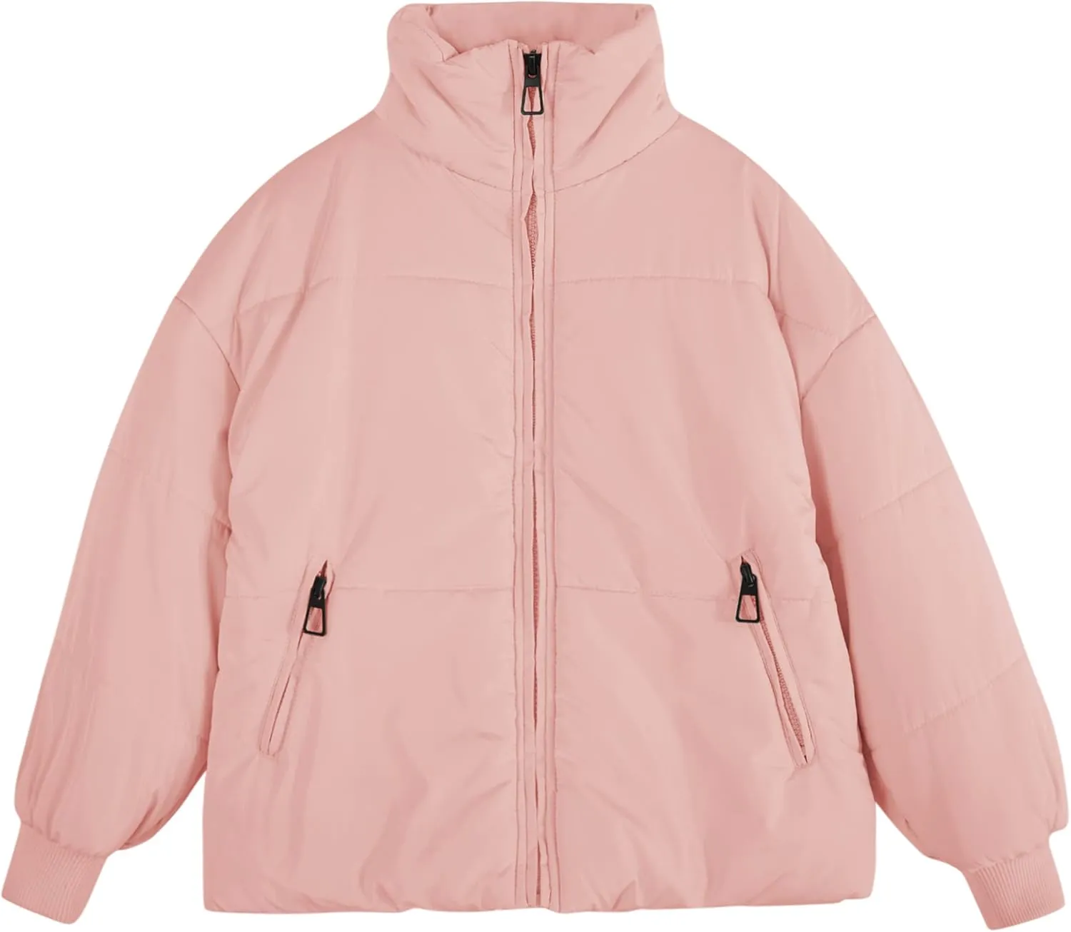 rrhss Girls Winter Long Sleeve Zip Puffer Jacket Kids Baggy Short Down Coats